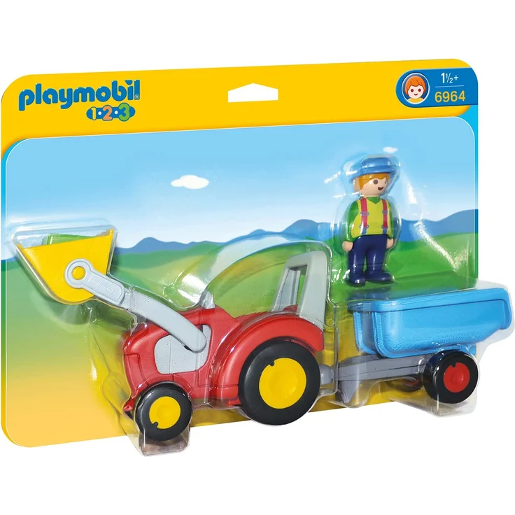 Playmobil 6964 - 1 2 3 Playmobil® - Traktor mit Anhänger - Preisvergleich – Bild 1