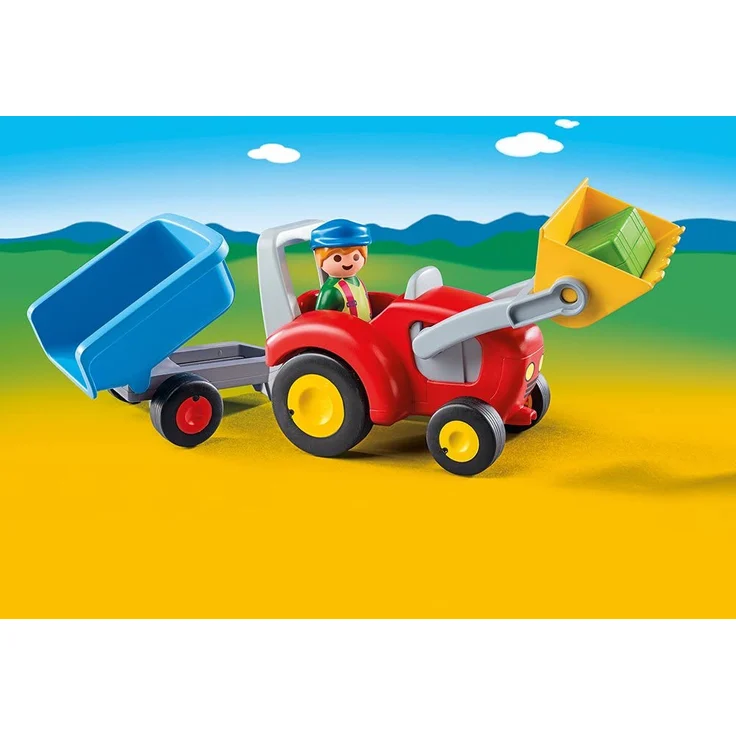 Playmobil 6964 - 1 2 3 Playmobil® - Traktor mit Anhänger - Preisvergleich – Bild 2