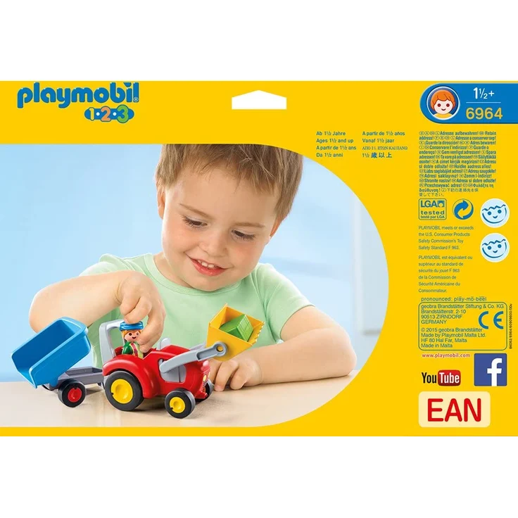 Playmobil 6964 - 1 2 3 Playmobil® - Traktor mit Anhänger - Preisvergleich – Bild 3