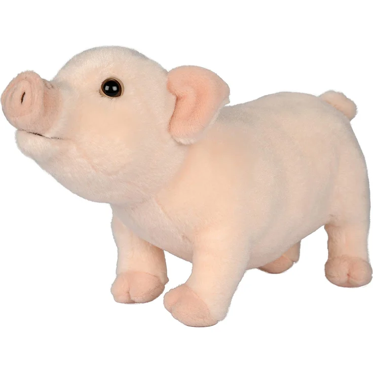 Uni-Toys - Schwein rosa - 28 cm (Länge) - Hausschwein, Bauernhoftier - Plüschtier, Kuscheltier BH-13048 – Bild 1