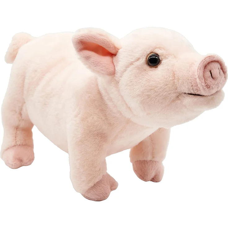 Uni-Toys - Schwein rosa - 28 cm (Länge) - Hausschwein, Bauernhoftier - Plüschtier, Kuscheltier BH-13048 – Bild 2