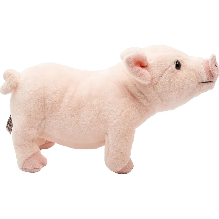Uni-Toys - Schwein rosa - 28 cm (Länge) - Hausschwein, Bauernhoftier - Plüschtier, Kuscheltier BH-13048 – Bild 3