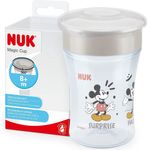 NUK Magic Cup Trinklernbecher | 8+ Monate | 230 ml | auslaufsicherer 360°-Trinkrand | BPA-frei | Disney Mickey Maus | grau
