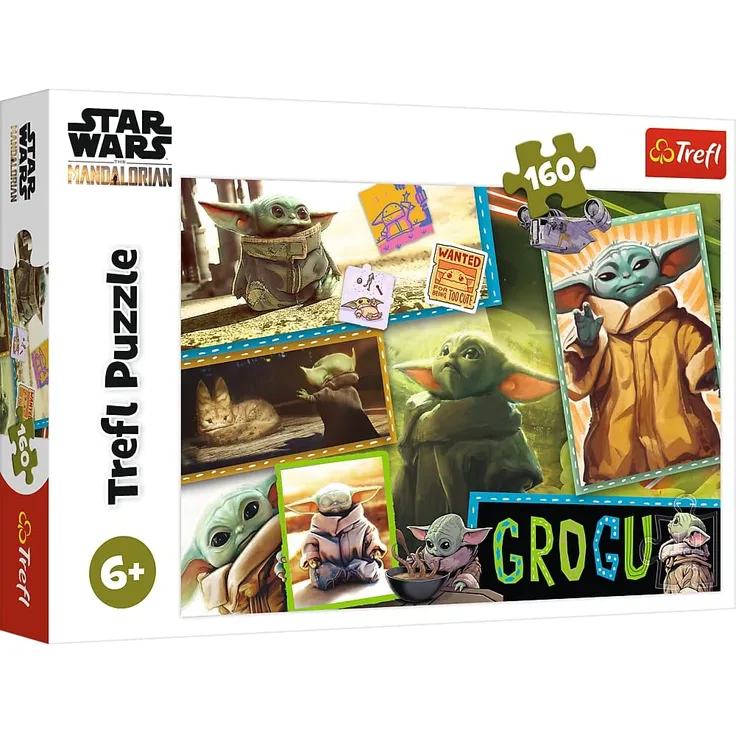 Trefl 15411 160 Teile Grogu für Kinder ab 6 Jahren Puzzle, Star Wars The Mandalorian