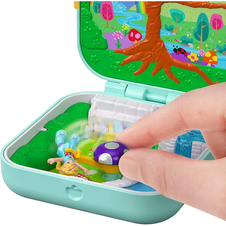 Polly Pocket GDK79- Verborgene Schätze Schmetterlingswald Schatulle, Puppen Spiezeug ab 4 Jahren – Bild 3