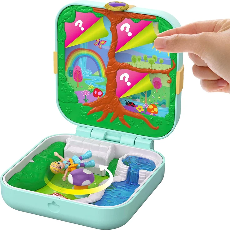 Polly Pocket GDK79- Verborgene Schätze Schmetterlingswald Schatulle, Puppen Spiezeug ab 4 Jahren – Bild 4