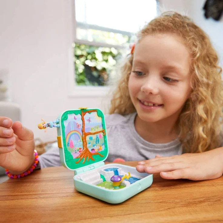 Polly Pocket GDK79- Verborgene Schätze Schmetterlingswald Schatulle, Puppen Spiezeug ab 4 Jahren – Bild 2