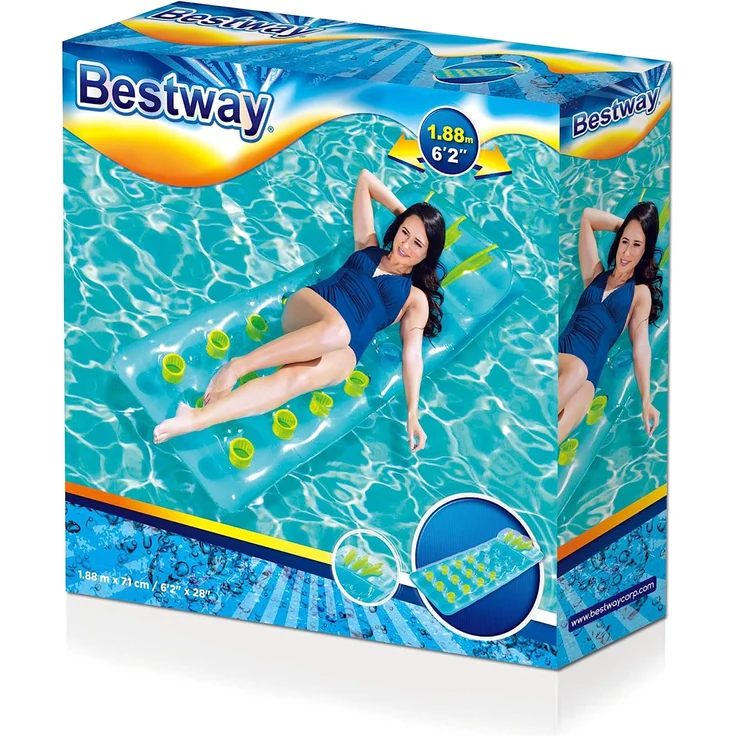 Bestway 43015 Grün Transparent Gelb Schwimmende Matratze Vinyl 630 mm 175 cm 260 mm – Bild 5