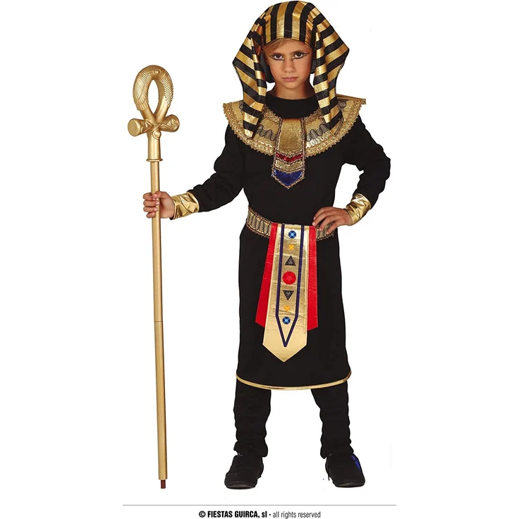 Guirca Pharao Kostüm für Jungen - Größe 110-146 - Kinder Fasching Karneval Halloween, Größe:140/146 – Bild 1