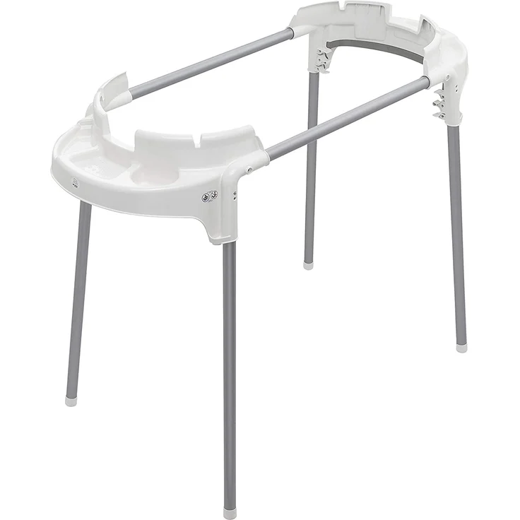 Rotho Babydesign Badeset mit großer Wanne und Funktionsständer, Ideal für 2 Kinder, 0-12 Monate, Weiß, Top Xtra Badestation, 21041000101 – Bild 1