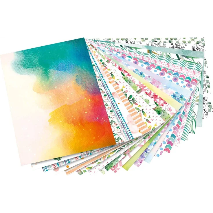 folia 48749 - Motivblock Aquarell, 20 Blatt, ca. 24 x 34 cm, 270 g/qm, sortiert in 20 verschiedenen Motiven - zum Basteln und kreativen Gestalten von Karten, Fensterbildern und für Scrapbooking – Bild 2