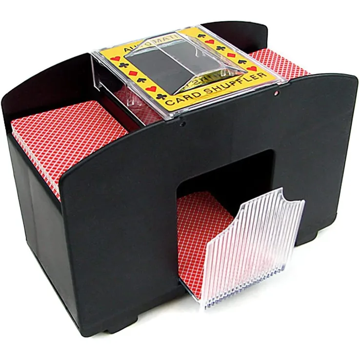 GOODS+GADGETS Elektrischer Kartenmischer Automatische XXL Karten-Mischmaschine für 4 Decks; Batteriebetrieben für sämtliche Spielkarten bis 90 mm - Preisvergleich