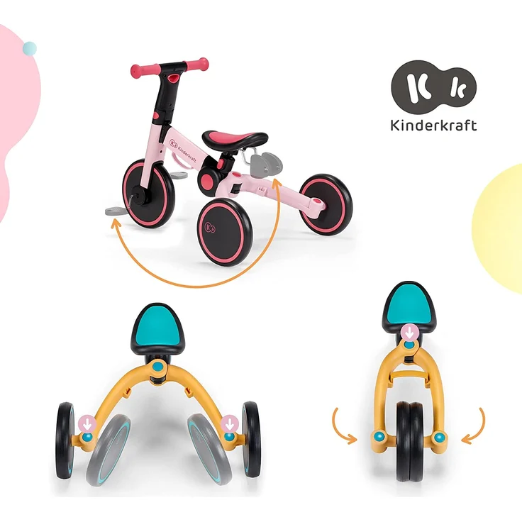 KinderKraft KINDERKRAFT 3-WHEEL BIKE 4TRIKE CANDY PINK – Bild 5