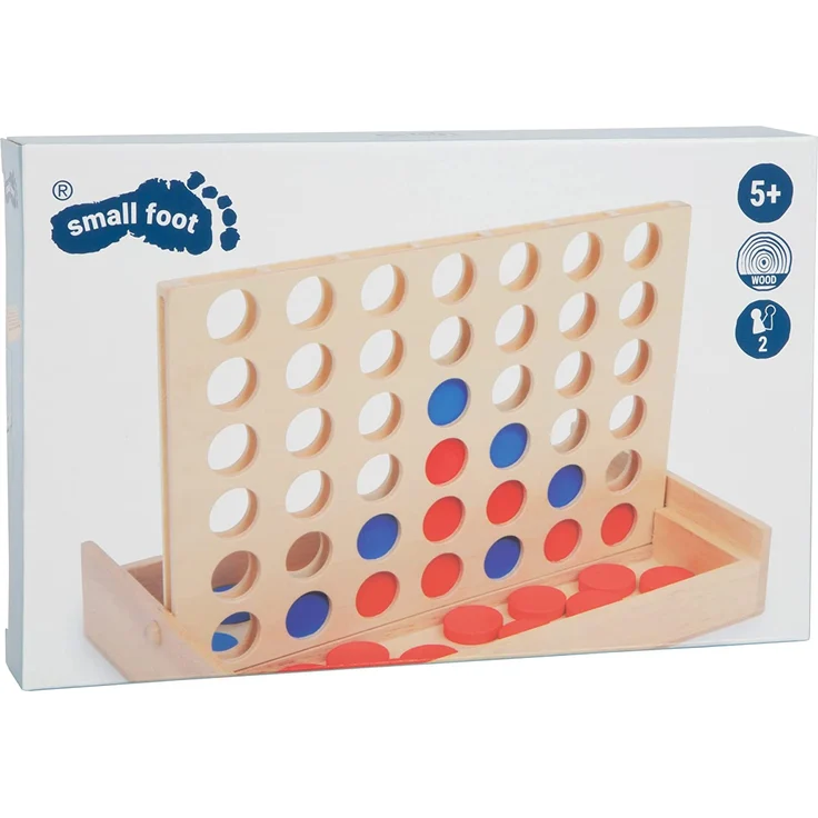 small foot Gesellschaftsspiel Vier in Einer Reihe auf Reise, als Reiseversion für unterwegs in praktischer Holzbox 3460 – Bild 4