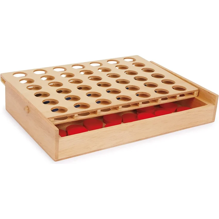 small foot Gesellschaftsspiel Vier in Einer Reihe auf Reise, als Reiseversion für unterwegs in praktischer Holzbox 3460 – Bild 3