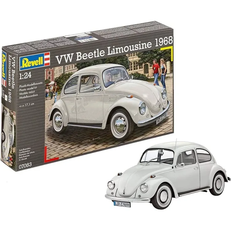 Revell Modellbausatz Auto 1:24 - Volkswagen VW Käfer 1968 (VW Beetle) im Maßstab 1:24, Level 4, originalgetreue Nachbildung mit vielen Details, 07083