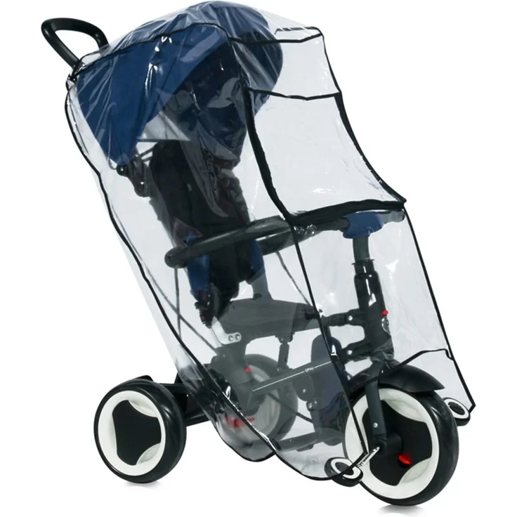 Lorelli Universal Regenschutz, Kinder Dreirad, Schutz vor Regen und Wind, Farbe:transparent – Bild 1