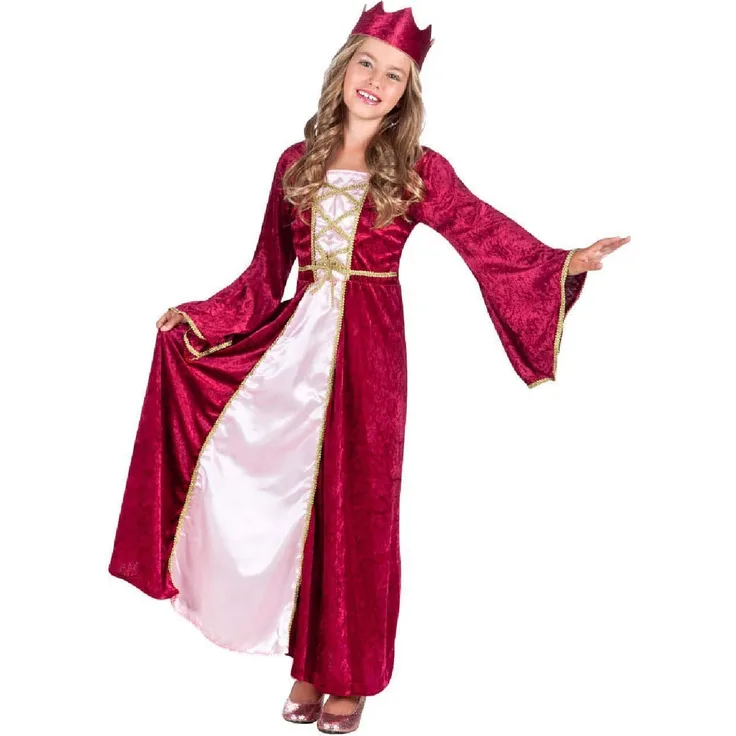 Boland 82142 - Kinderkostüm Renaissance Königin, für Mädchen zwischen 4 und 6 Jahren, ca. 120-130 cm, Kleid, Krone, Verkleidung, Prinzessin, Mittelalter, Mottoparty, Karneval