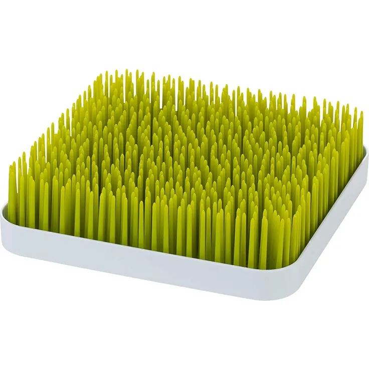 Boon GRASS Abtropfgestell mit praktischer Auffangschale für die Küche, Stylisches zweiteiliges Trockengestell in Grün, Baby Erstausstattung, Trockenständer für Babyflaschen, Baby Zubehör