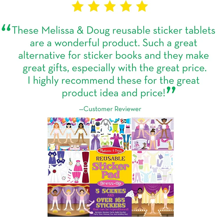 Melissa & Doug wiederverwendbares Stickerbrett – Verkleidung | Aktivitätsbrett | Stickerbrett | 3+ | Geschenk für Jungen oder Mädchen – Bild 6
