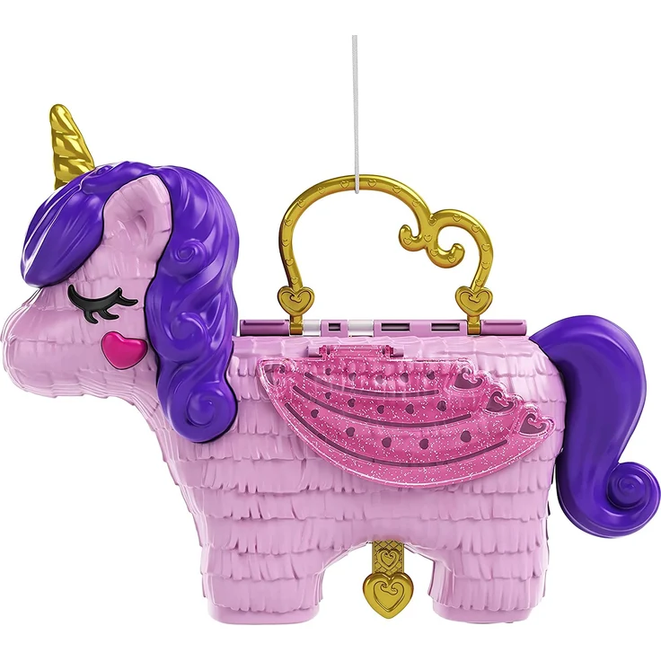 Polly Pocket GVL88 - Polly Pocket Einhorn-Party Spielset, Polly und Lila Puppe und über 25 Überraschungen – Bild 2