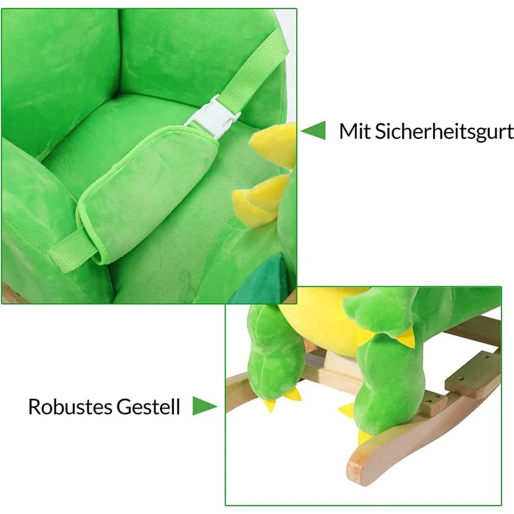 Schaukeltier Schaukelpferd Plüsch Schaukelspielzeug Wippe Kinder Baby Spielzeug – Bild 8