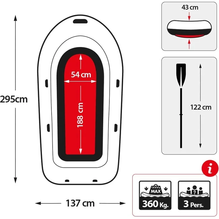Intex 68380NP 'Seahawk 3', Schlauchboot-Set, max. Tragkraft 360 kg, bis zu 3 Personen, grün – Bild 5