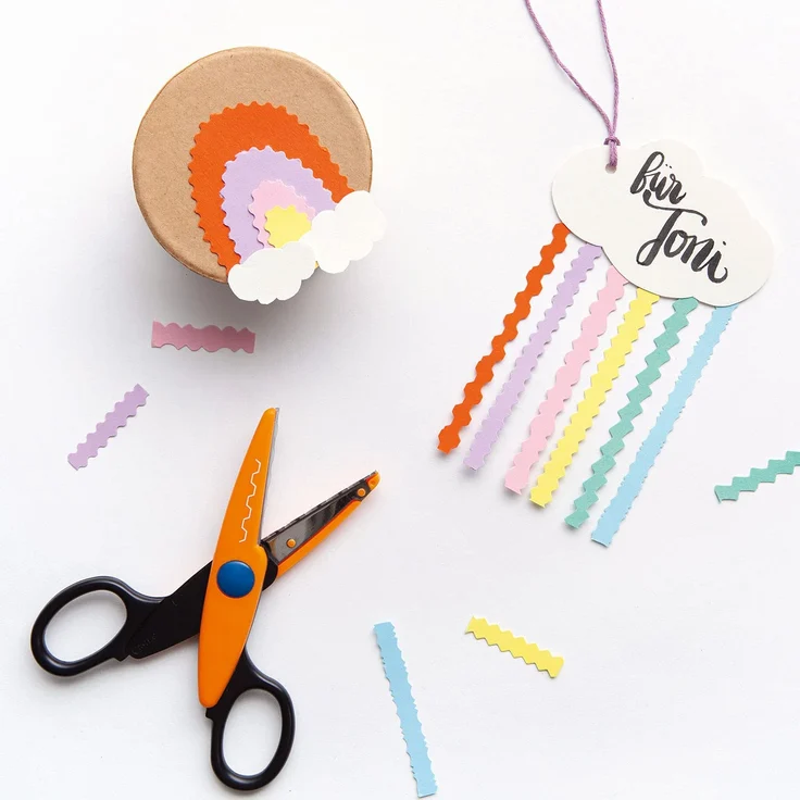 folia 799/2 - Konturenscheren Set, Bastelscheren, 2 Stück, sortiert mit verschiedenen Schnittmustern – Bild 3