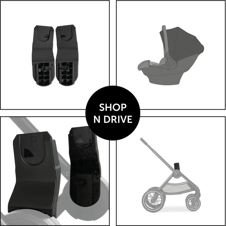 Hauck Universaladapter für Kinderwagen Walk N Care zur Befestigung von Babyschale anderer Hersteller (Maxi Cosi, Cybex, Nuna, Kiddy), Einfache Befestigung, 1 Paar, Schwarz, 37584 – Bild 2