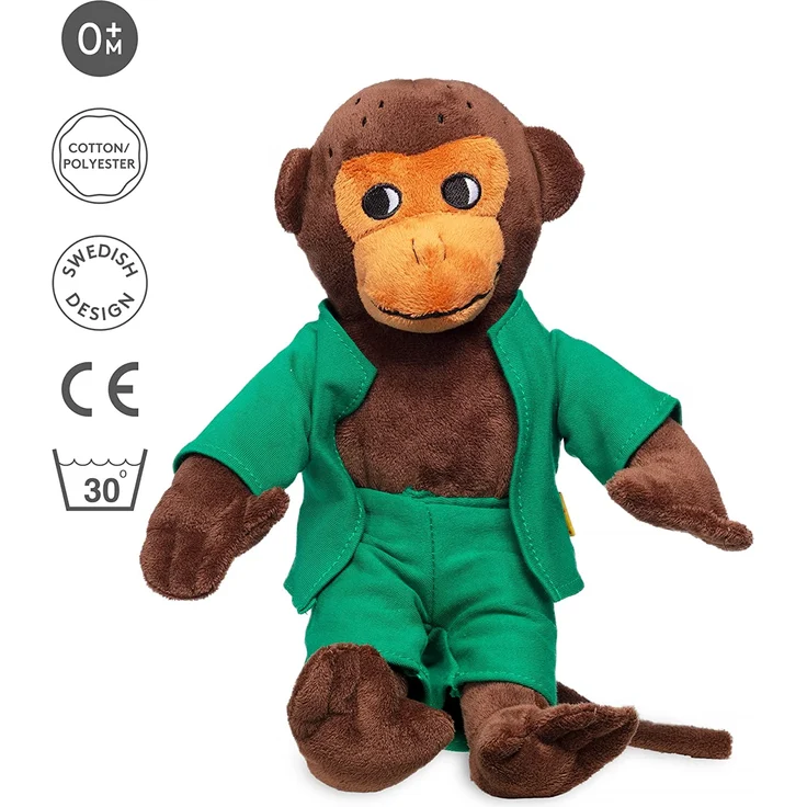 Micki & Friends 44371700 - Herr Nilsson Puppe 23 cm - Pippi Langstrumpfs AFFE als Stoffpuppe - Teddy - Plüschpuppe Kuscheltier - abnehmbare Kleidung - ab 0+ Monate – Bild 4