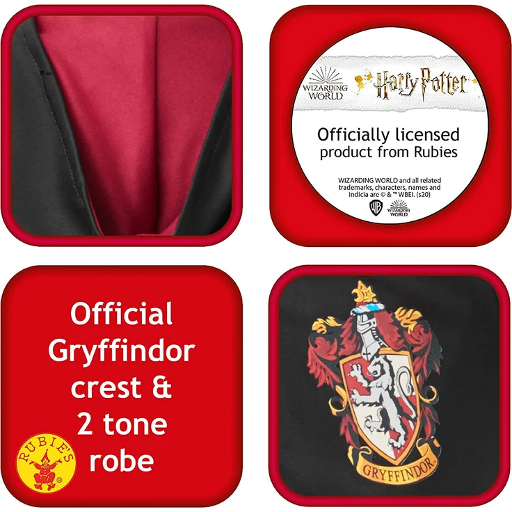 Rubie's Offizielles Harry Potter Gryffindor Deluxe Bademantel Kinder Kostüm – Bild 1