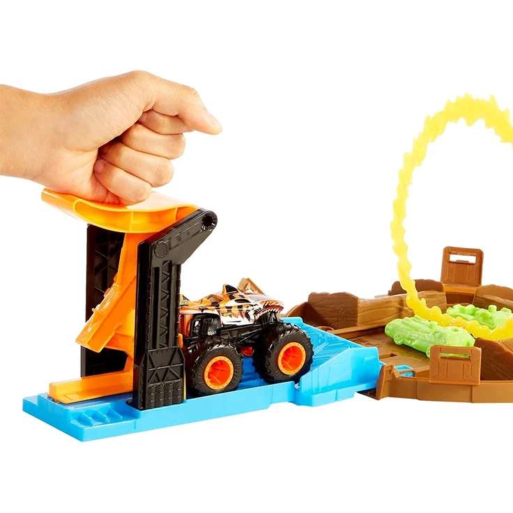 Hot Wheels Monster Truck Stunt-Reifen-Spielset inkl. 2 Spielzeugautos – Bild 5