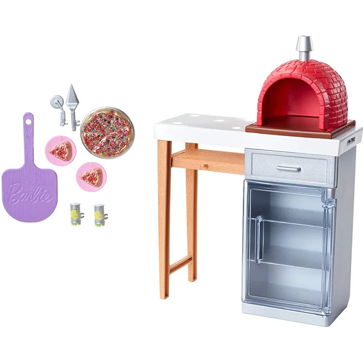 Barbie FXG39 - Möbel Spielset Outdoor mit Steinpizzaofen und Zubehör, Puppenzubehör Spielzeug ab 3 Jahren - Preisvergleich