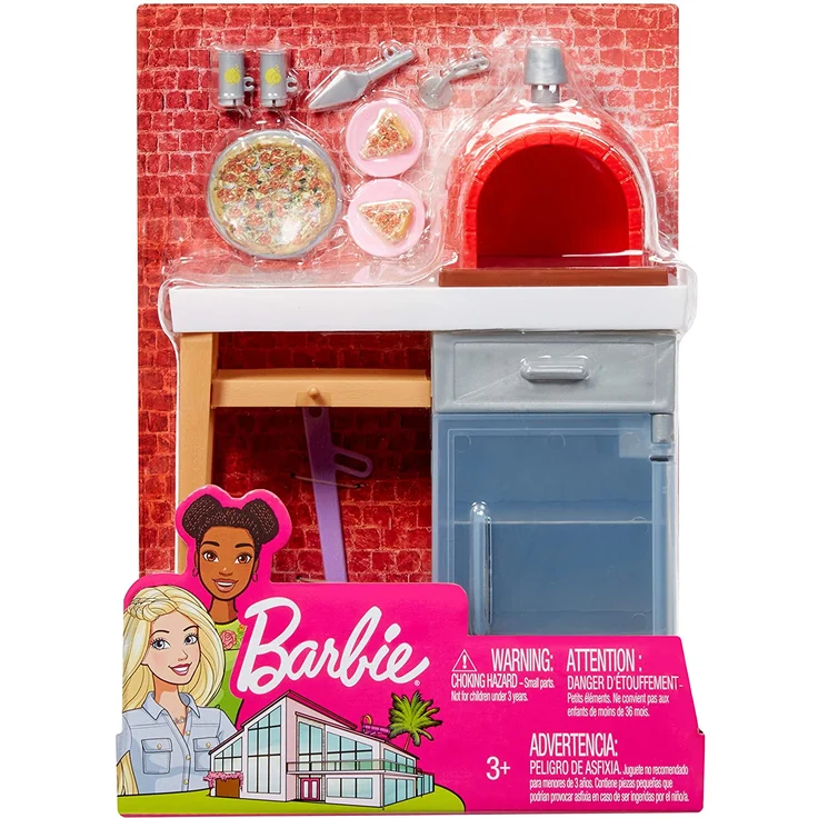 Barbie FXG39 - Möbel Spielset Outdoor mit Steinpizzaofen und Zubehör, Puppenzubehör Spielzeug ab 3 Jahren - Preisvergleich – Bild 7
