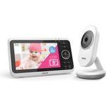 VTech Babymonitor VM350 – Video-Babyphone mit beweglicher Kamera – Klarer Sound, LCD-Farbbildschirm und Nachtsichtfunktion – Mit Gegensprechfunktion, Schlafliedern und Geräuschen