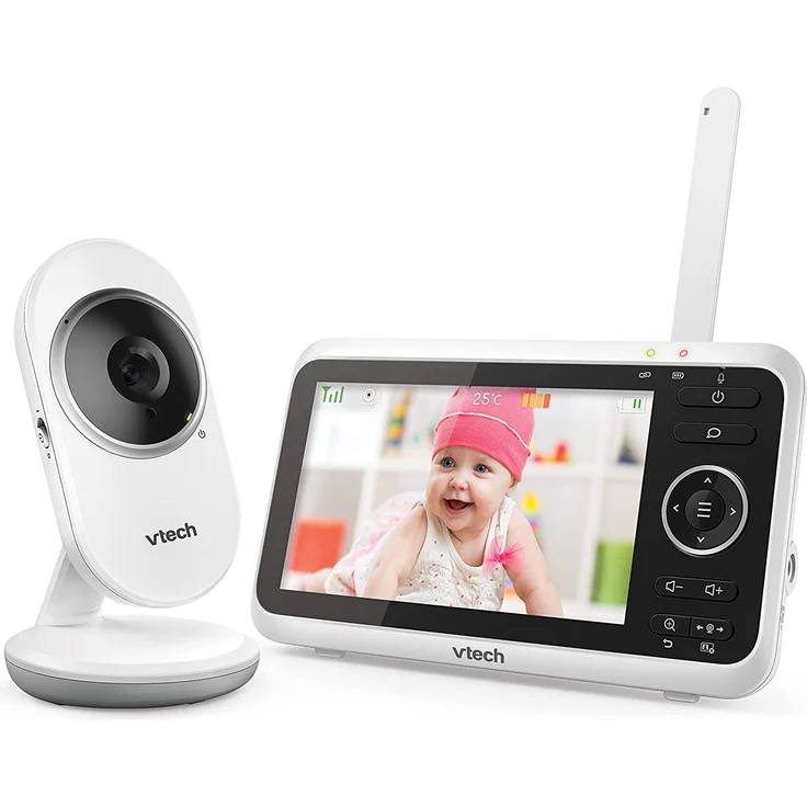 VTech Babymonitor VM350 – Video-Babyphone mit beweglicher Kamera – Klarer Sound, LCD-Farbbildschirm und Nachtsichtfunktion – Mit Gegensprechfunktion, Schlafliedern und Geräuschen – Bild 3