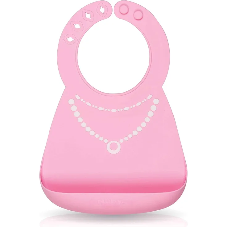 3D-Lätzchen Prinzessin 23,8 x 19,8 cm Silikon rosa