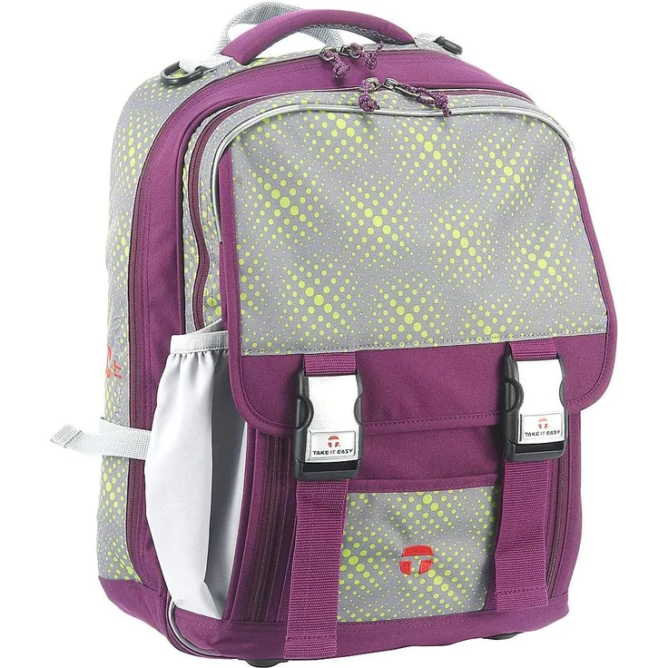 Take It Easy Schulrucksack London - Motiv: Globe Lila, 40 cm, 26 Liter, 1,3 kg - Farbe: lila