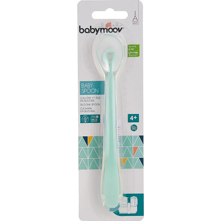 Babymoov Silikonlöffel für Babys, extrasanft und ideal zum Start in die Beikost, blau – Bild 1