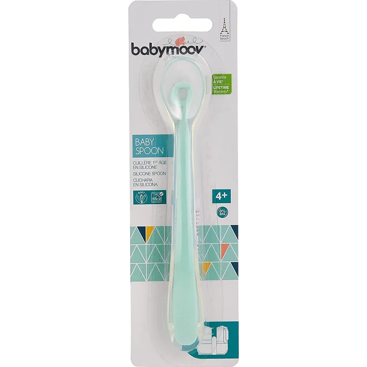 Babymoov Silikonlöffel für Babys, extrasanft und ideal zum Start in die Beikost, blau