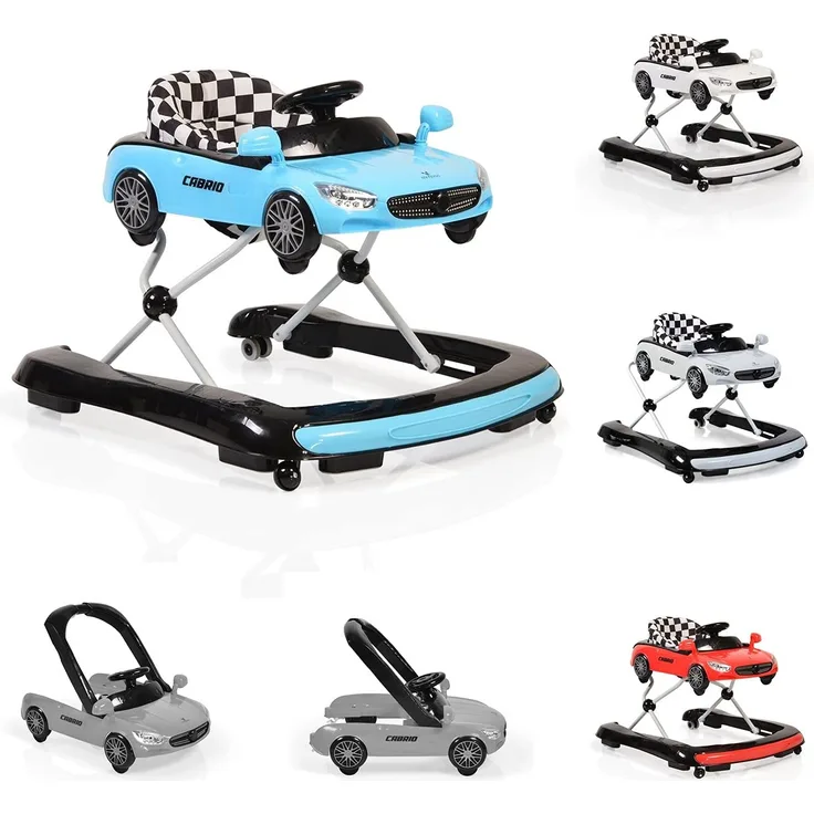 Lauflernhilfe Cabrio 2 in1 Auto-Design höhenverstellbar Armaturenbrett mit Licht blau schwarz