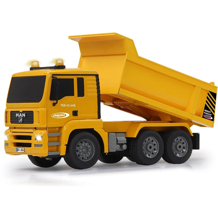 Jamara 405002 - Muldenkipper MAN 1:20 2,4G - Kippmulde hoch / runter, realistischer Motorsound, Hupe, Rückfahrwarnsound, 4 Radantrieb, gelbe LED Signallichter, programmierbare Funktionen – Bild 3