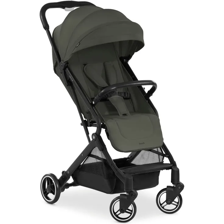 hauck Reise Buggy Travel N Care, für Kinder, bis 25 kg Belastbar, Leicht, Kompakt, Komfortable Sitz-/Liegefunktion, Leichtlaufräder, Federung, UV-Schutz 50+, Einhändig Klein Faltbar, Olive Grün