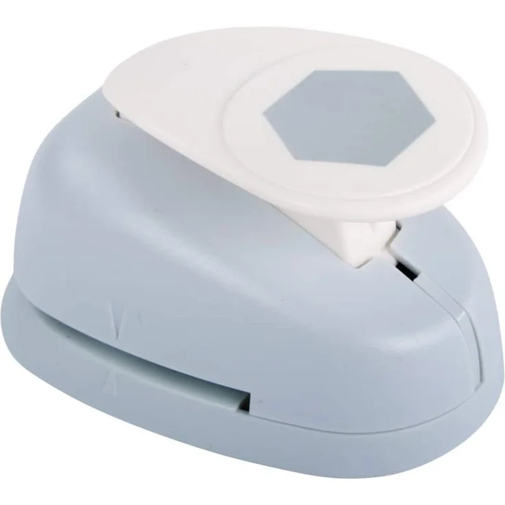 Rayher 69196000 Motivstanzer Hexagon, 3,81 cm ø, 1 1/2 Zoll, geeignet zum Stanzen von Papier/Karton bis 200g/m2, Motivlocher Sechseck – Bild 1