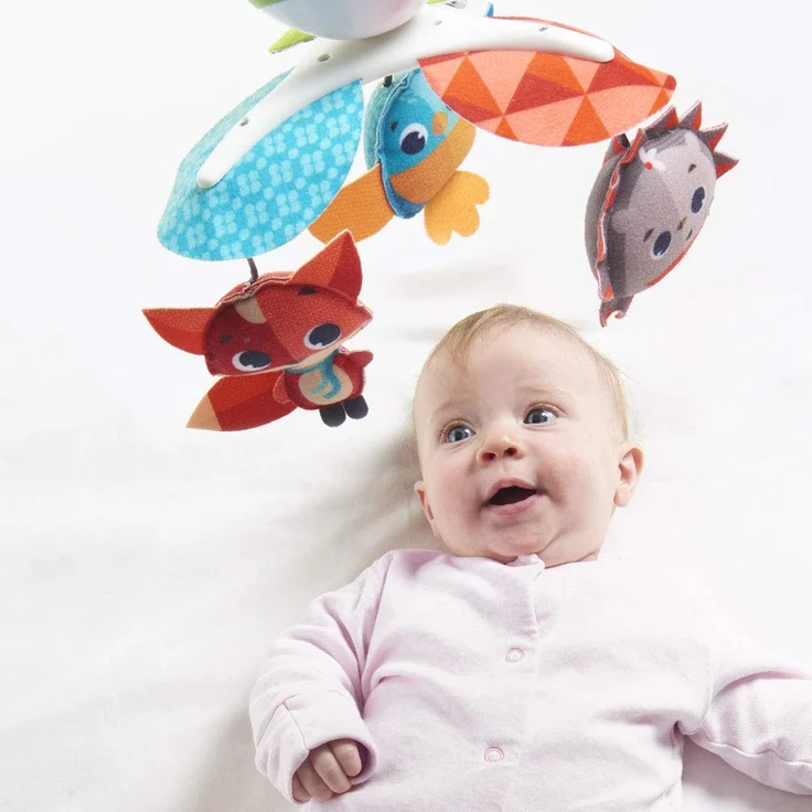 Tiny Love Baby-Mobile, Take Along Musik-Mobile für unterwegs und zuhause, Baby-Spieluhr ab der Geburt (0M+) lässt sich einfach an Kinderwagen befestigen, Meadow Days – Bild 5
