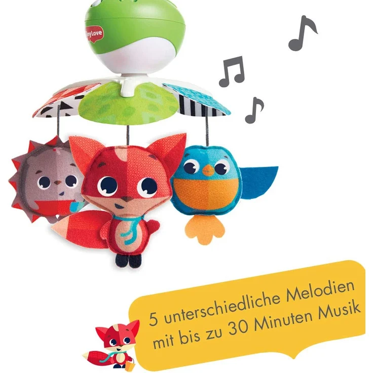 Tiny Love Baby-Mobile, Take Along Musik-Mobile für unterwegs und zuhause, Baby-Spieluhr ab der Geburt (0M+) lässt sich einfach an Kinderwagen befestigen, Meadow Days – Bild 3