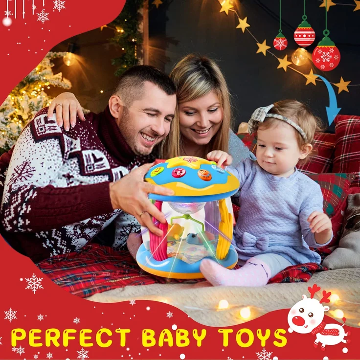 Baby Spielzeug 1 Jahr Mädchen Junge Drehender Projektor Baby Spielzeug 6 9 12 Monate mit Musik/Licht Kinderspielzeug ab 1 2 jahr Kinder Babyspielzeug Geschenk 1 Jahre Frühes Lernen für Kleinkind – Bild 6