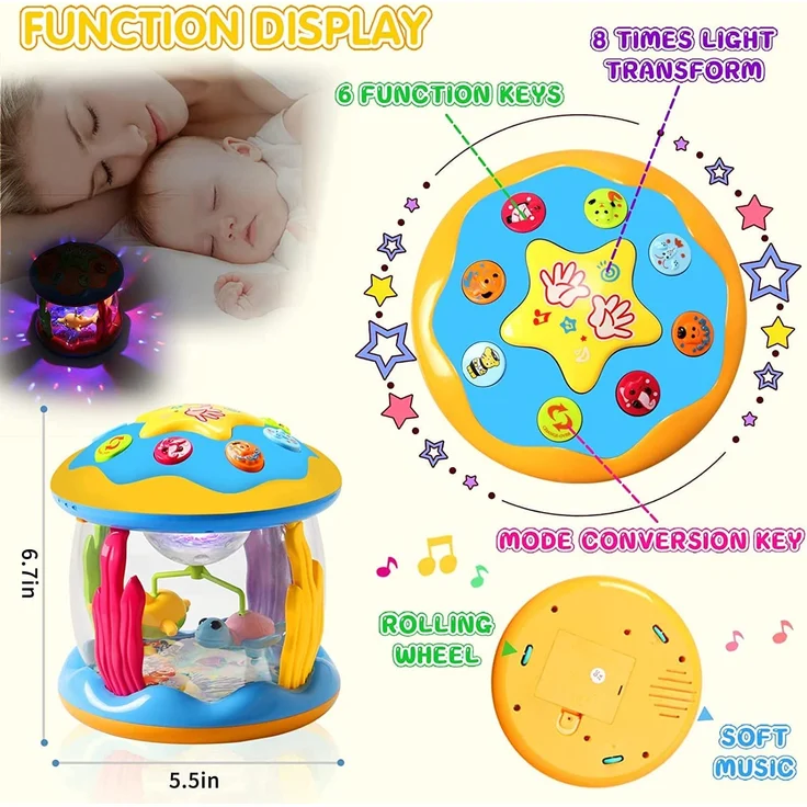 Baby Spielzeug 1 Jahr Mädchen Junge Drehender Projektor Baby Spielzeug 6 9 12 Monate mit Musik/Licht Kinderspielzeug ab 1 2 jahr Kinder Babyspielzeug Geschenk 1 Jahre Frühes Lernen für Kleinkind – Bild 5