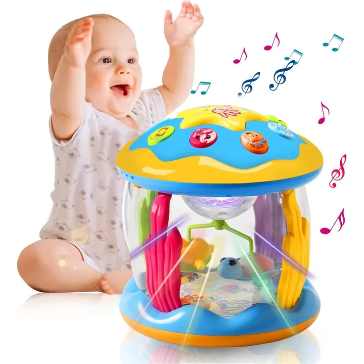 Baby Spielzeug 1 Jahr Mädchen Junge Drehender Projektor Baby Spielzeug 6 9 12 Monate mit Musik/Licht Kinderspielzeug ab 1 2 jahr Kinder Babyspielzeug Geschenk 1 Jahre Frühes Lernen für Kleinkind