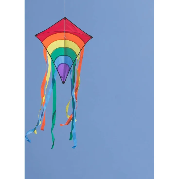 CIM Kinder-Drachen - Rainbow Eddy RED - Einleiner-Flugdrachen für Kinder ab 3 Jahren - 65x74cm - inkl. 80m Drachenschnur und 8x105cm Streifenschwänze - Preisvergleich – Bild 3